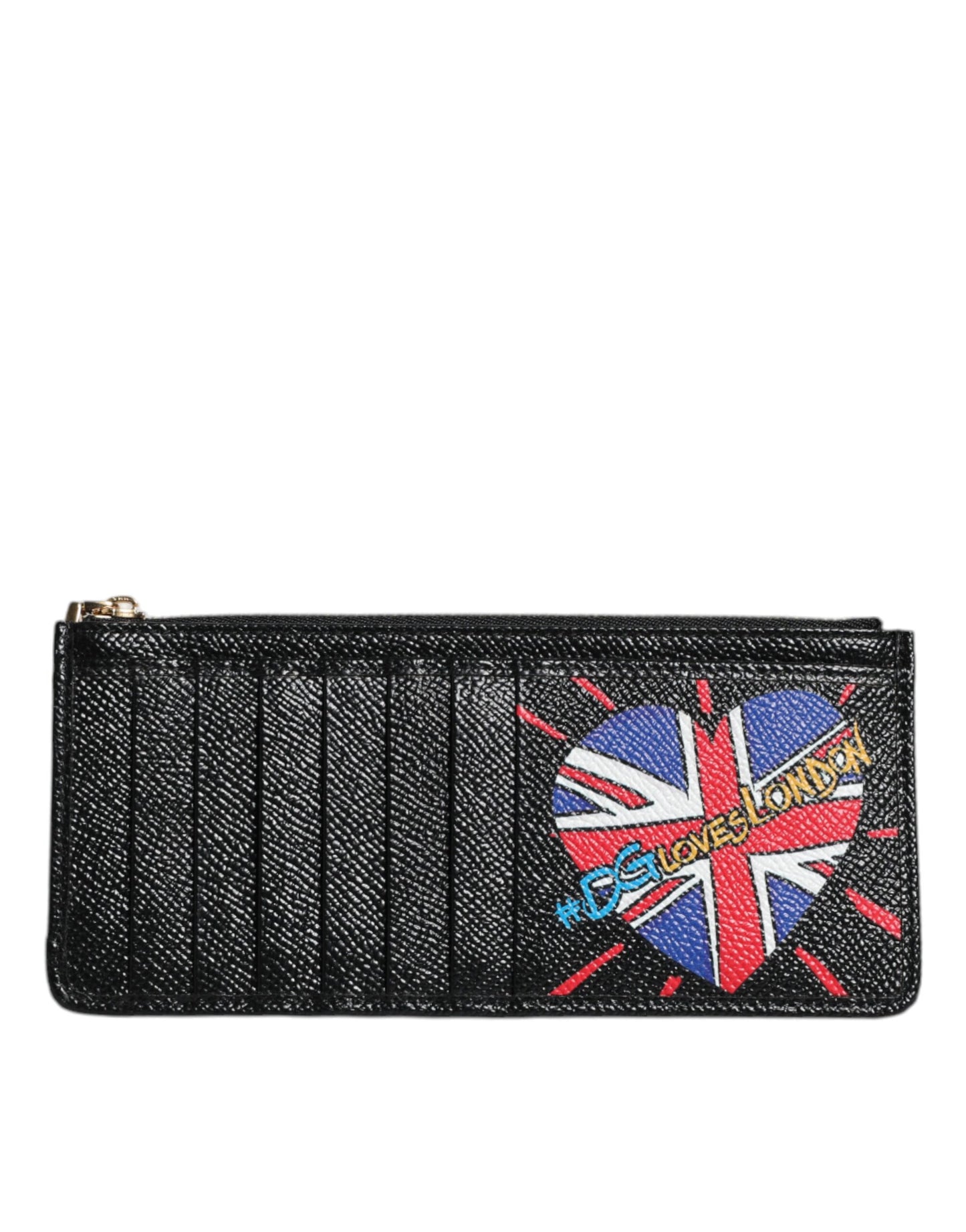 Dolce & Gabbana Schwarzes Leder #DGLovesLondon Kartenhalter Etui Brieftasche