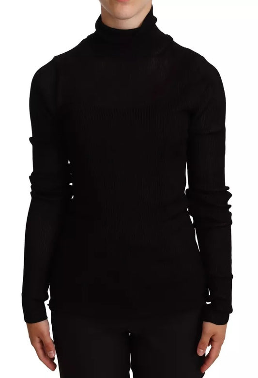 Dolce & Gabbana Schwarzer Rollkragenpullover mit schmaler Passform