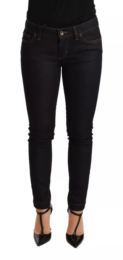 Dolce & Gabbana Blaue Baumwoll-Stretch-Denim-Jeans mit schmaler Passform
