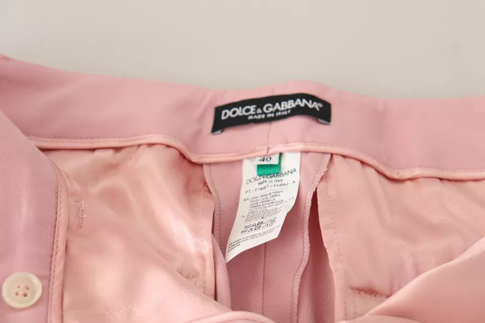 Dolce & Gabbana Rosa Wolle Mid Waist Tapered Pants