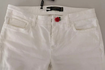 Dolce & Gabbana Weiße Baumwoll-Denim-Jeans Pretty Slim Fit