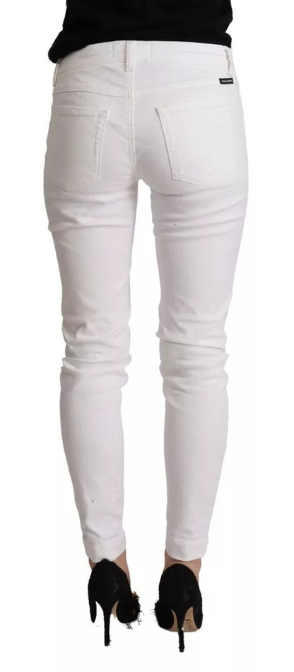 Dolce & Gabbana Weiße Baumwoll-Denim-Jeans Pretty Slim Fit