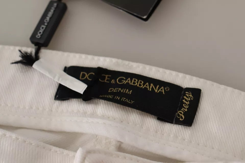 Dolce & Gabbana Weiße Baumwoll-Denim-Jeans Pretty Slim Fit