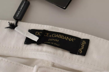 Dolce & Gabbana Weiße Baumwoll-Denim-Jeans Pretty Slim Fit