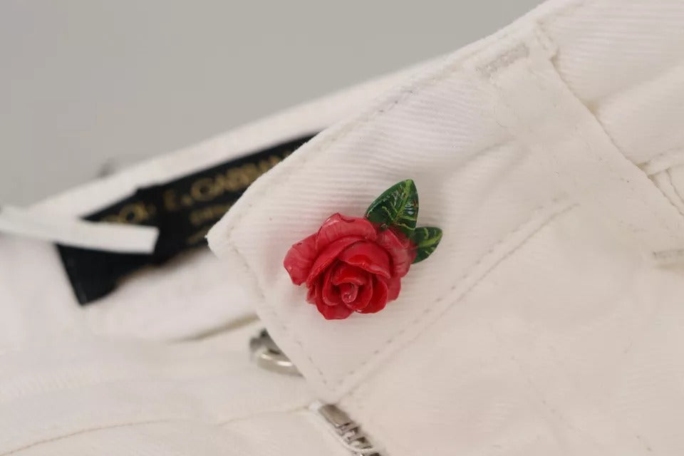 Dolce & Gabbana Weiße Baumwoll-Denim-Jeans Pretty Slim Fit