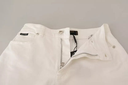 Dolce & Gabbana Weiße MONICA Boot Cut Denim Jeans aus Baumwolle