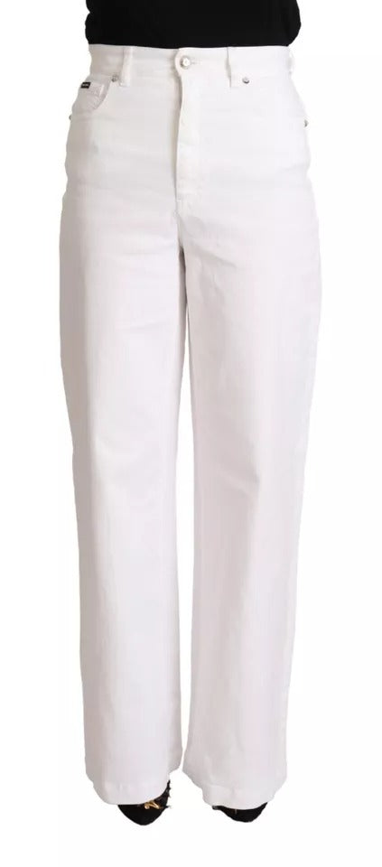 Dolce & Gabbana Weiße MONICA Boot Cut Denim Jeans aus Baumwolle