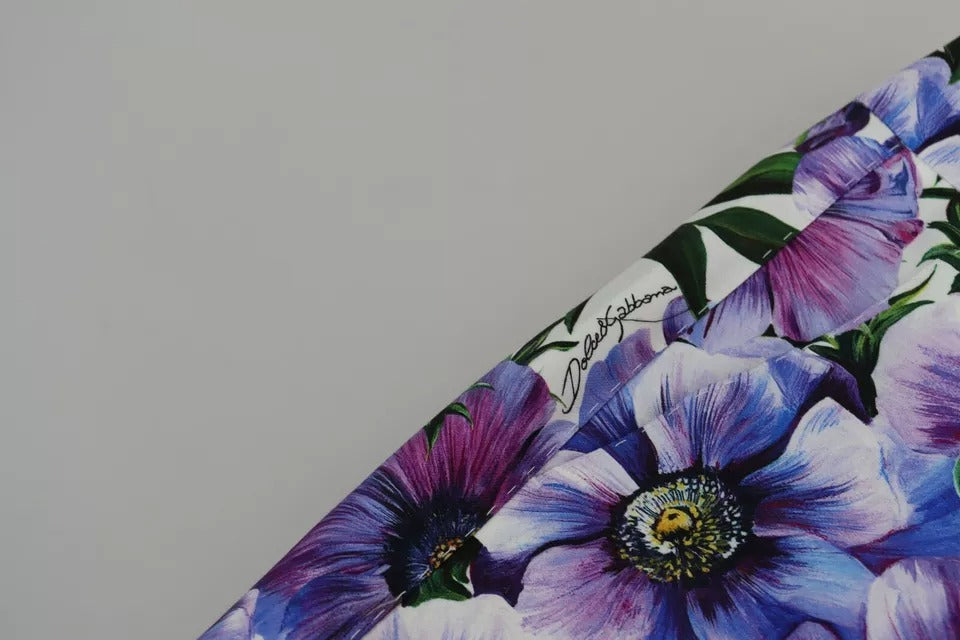 Dolce & Gabbana Lila Floral Print Tapered Cotton Pants