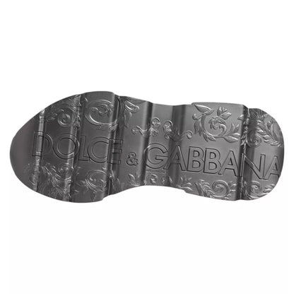 Dolce & Gabbana Weiß Silber DAYMASTER Leder Turnschuhe Männer Schuhe