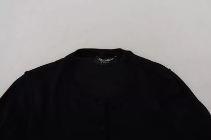 Dolce & Gabbana Schwarzer Pullover mit Rundhalsausschnitt und langen Ärmeln