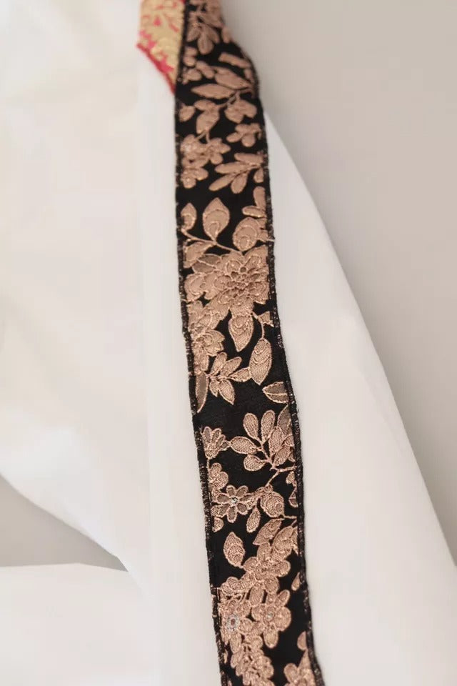 Dolce & Gabbana Weiße Jacquard-Hose aus Baumwollmischung mit mittlerer Taille