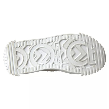 Dolce & Gabbana Weiß NS1 Canvas Leder verschönert Turnschuhe Schuhe