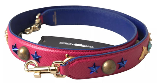 Dolce &amp; Gabbana Pink Exotic Leather Studded Shoulder Strap