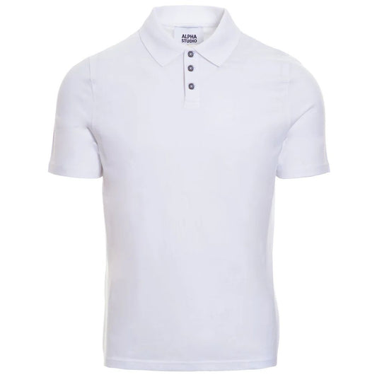 Alpha Studio Weißes Baumwoll-Poloshirt