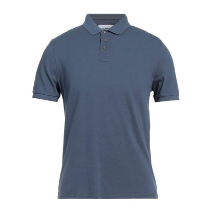 Alpha Studio Blaues Baumwoll-Poloshirt