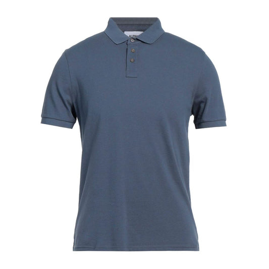 Alpha Studio Blaues Baumwoll-Poloshirt