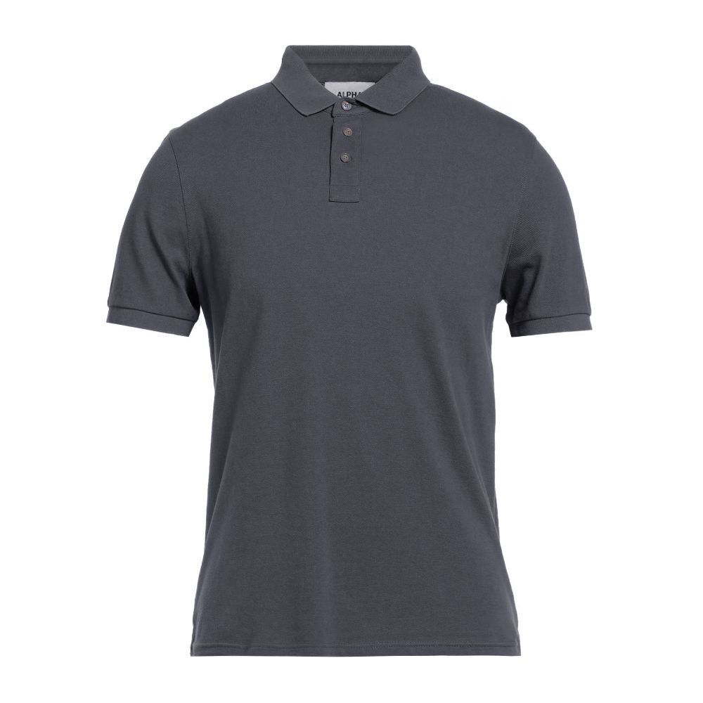 Alpha Studio Graues Baumwoll-Poloshirt