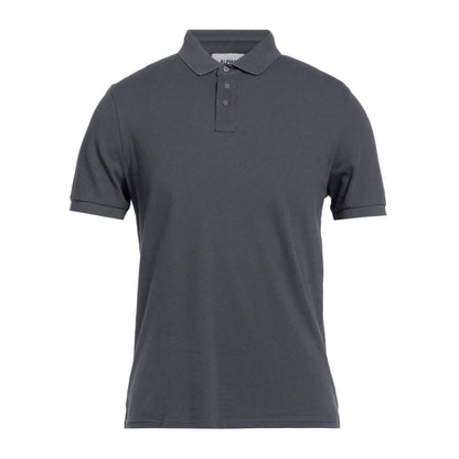 Alpha Studio Graues Baumwoll-Poloshirt