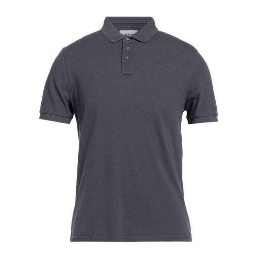 Alpha Studio Graues Baumwoll-Poloshirt