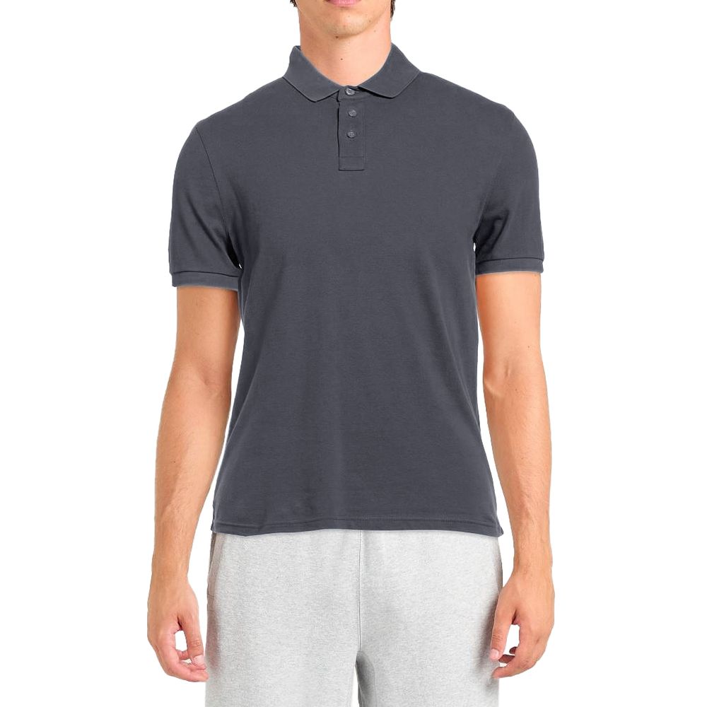 Alpha Studio Graues Baumwoll-Poloshirt
