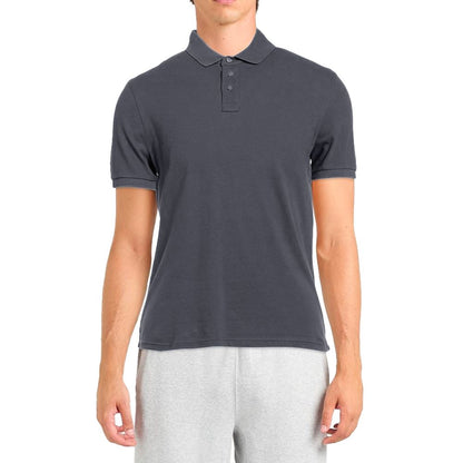 Alpha Studio Graues Baumwoll-Poloshirt