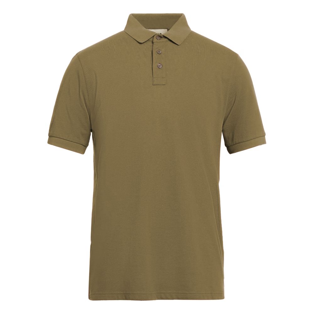 Alpha Studio Grünes Baumwoll-Poloshirt