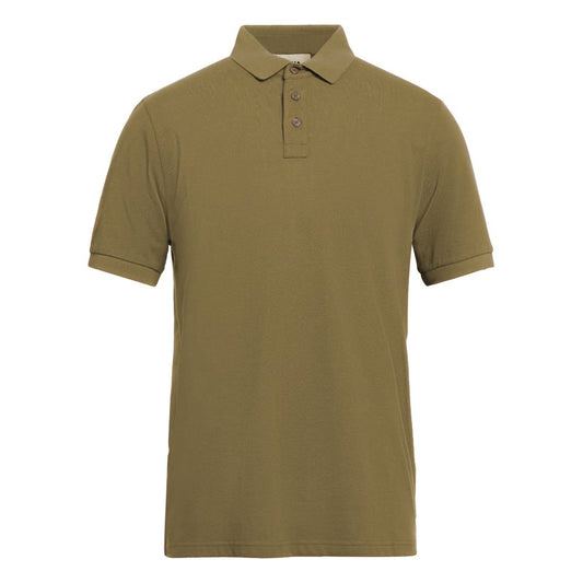 Alpha Studio Grünes Baumwoll-Poloshirt
