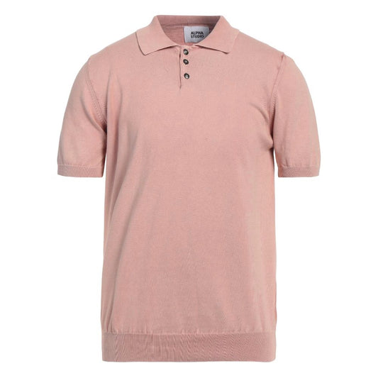 Alpha Studio Rosa Baumwoll-Poloshirt