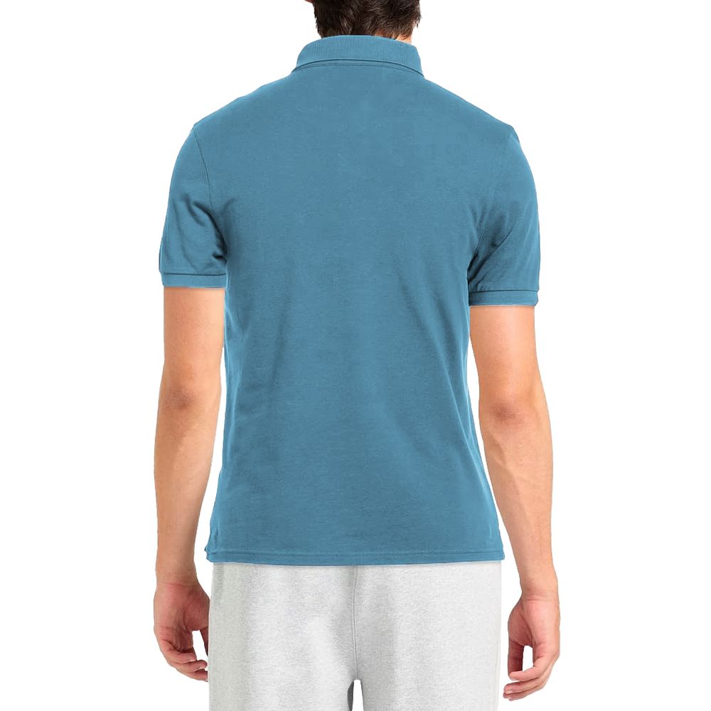 Alpha Studio Hellblaues Baumwoll-Polohemd für Männer