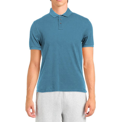 Alpha Studio Hellblaues Baumwoll-Polohemd für Männer