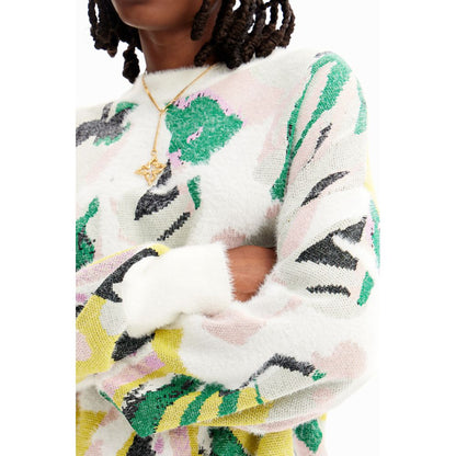 Desigual Pullover aus cremefarbenem Polyamid