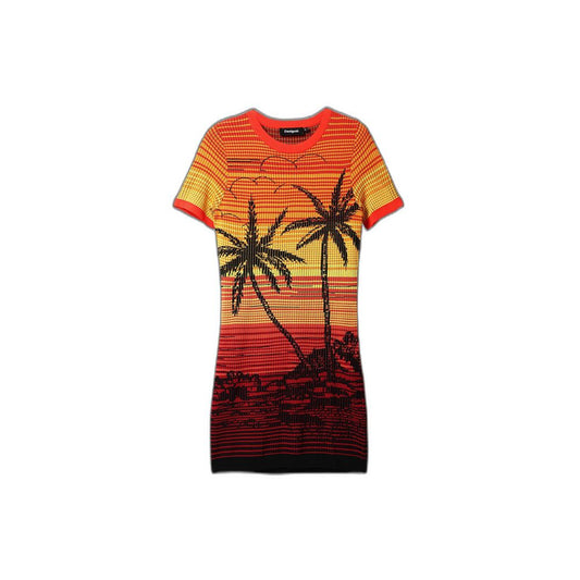 Desigual Roter Viskose-Midi
