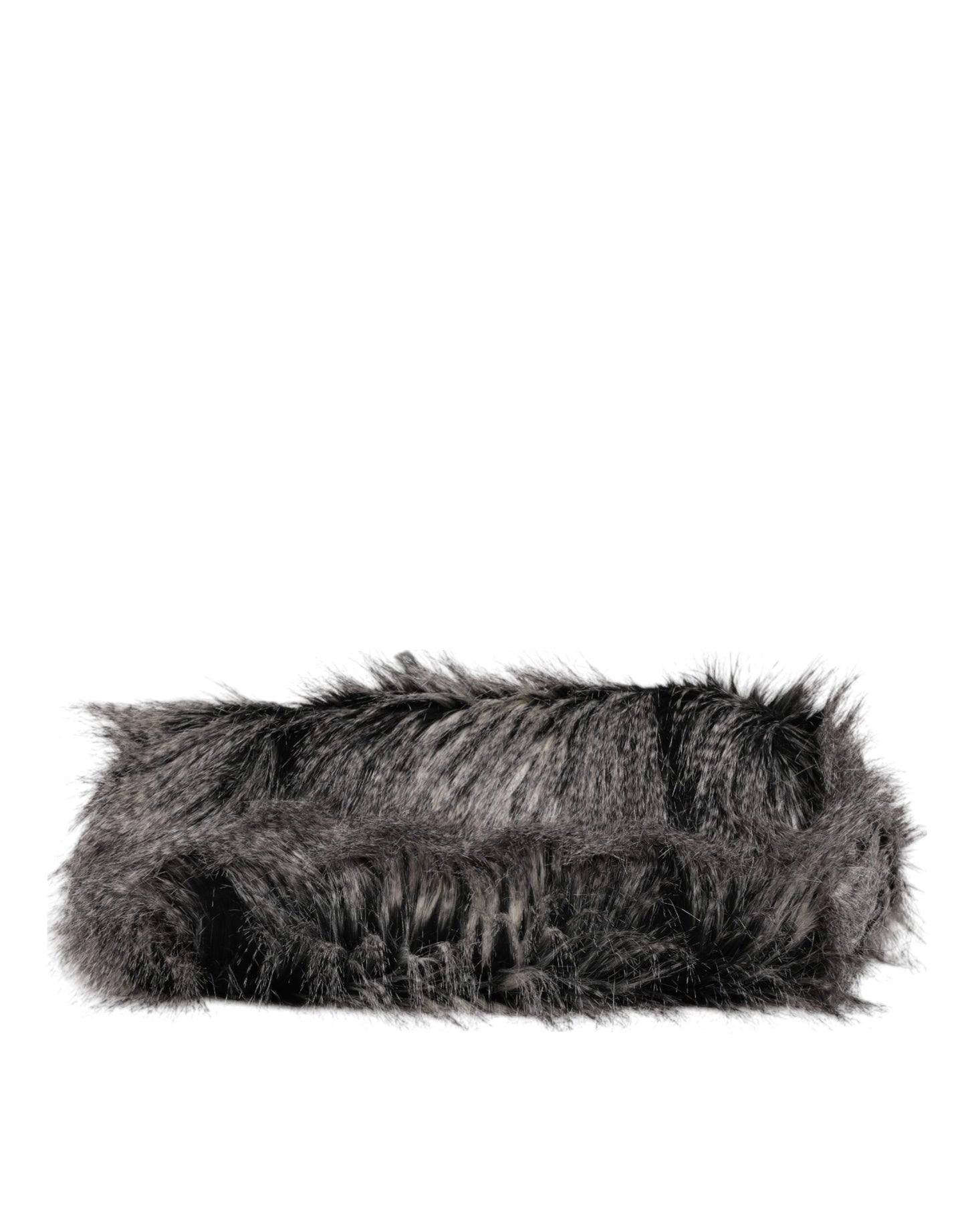 Dolce & Gabbana Schwarze Oversize-Kunstfell-Einkaufstasche