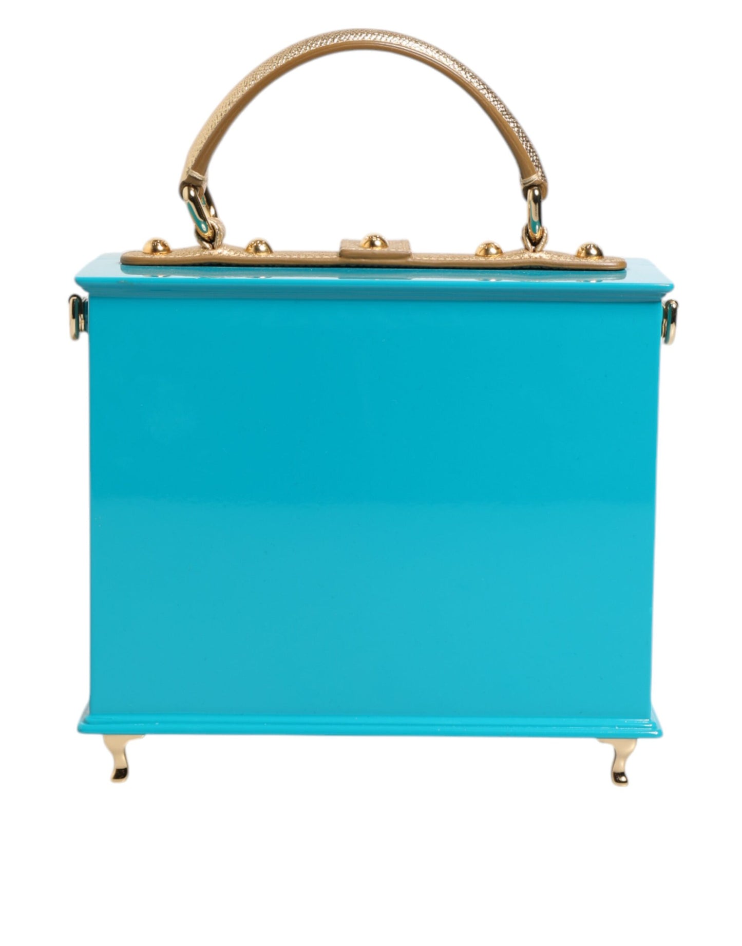 Dolce & Gabbana Türkis-Gold-Acryl-Leder Miss Dolce Top Handle Bag