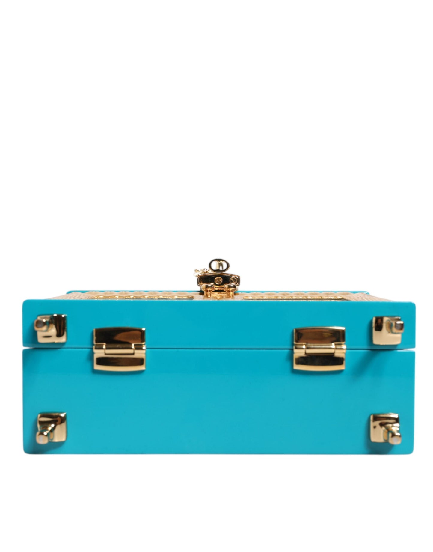 Dolce & Gabbana Türkis-Gold-Acryl-Leder Miss Dolce Top Handle Bag