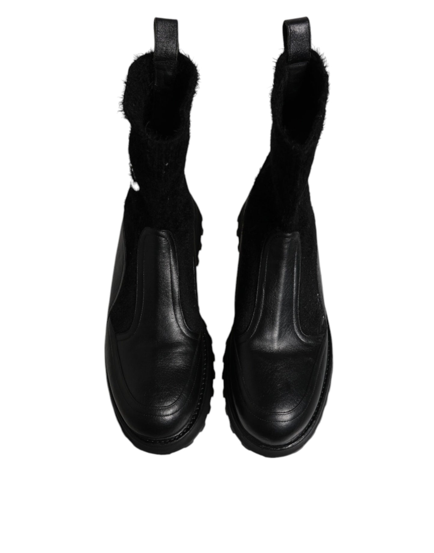 Dolce & Gabbana Schwarz DG Logo Horse Sock Ankle Boots Schuhe