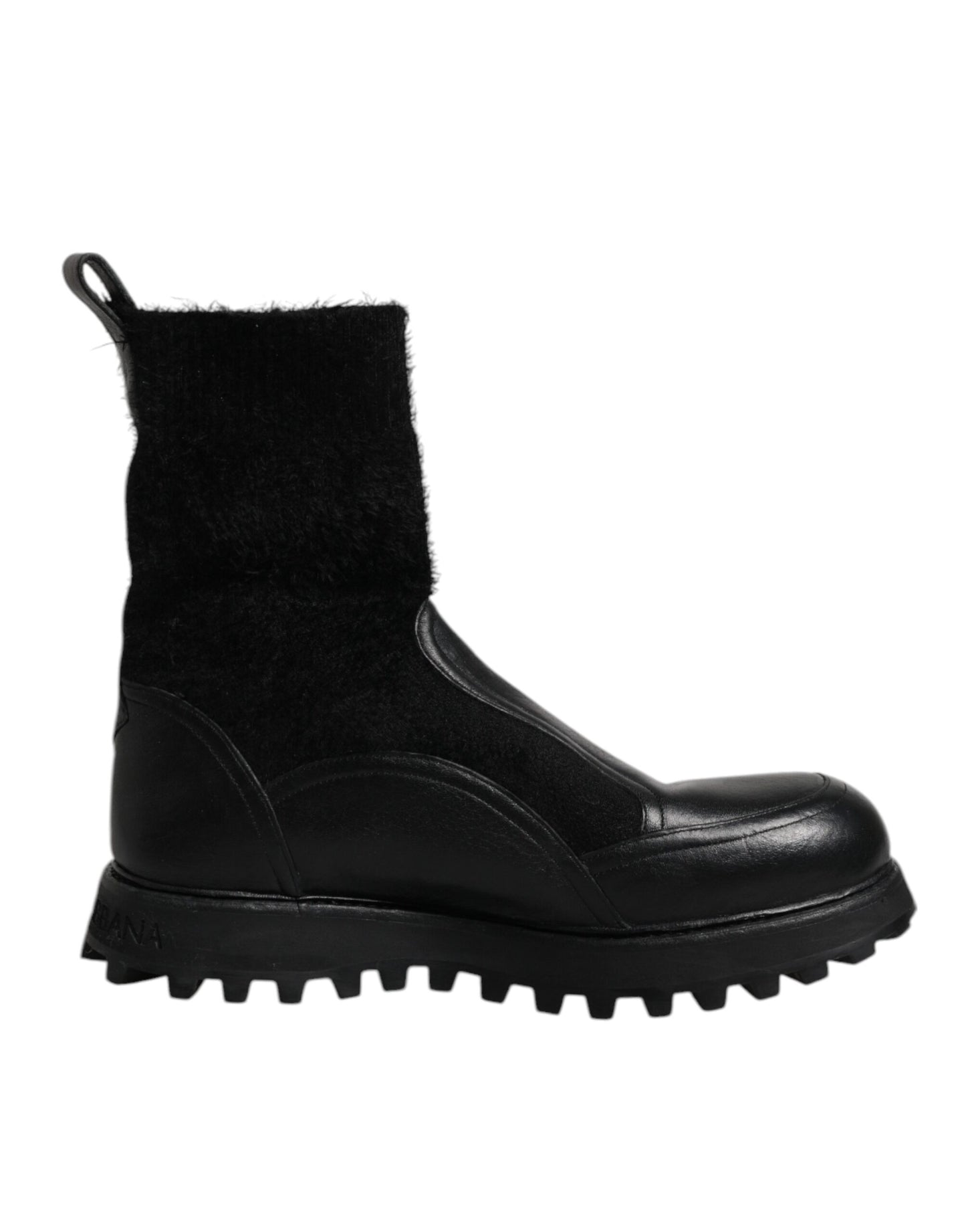 Dolce & Gabbana Schwarz DG Logo Horse Sock Ankle Boots Schuhe