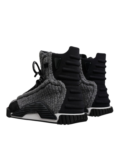 Dolce & Gabbana Grau Schwarz NS1 High Top Stiefel Sneakers Schuhe
