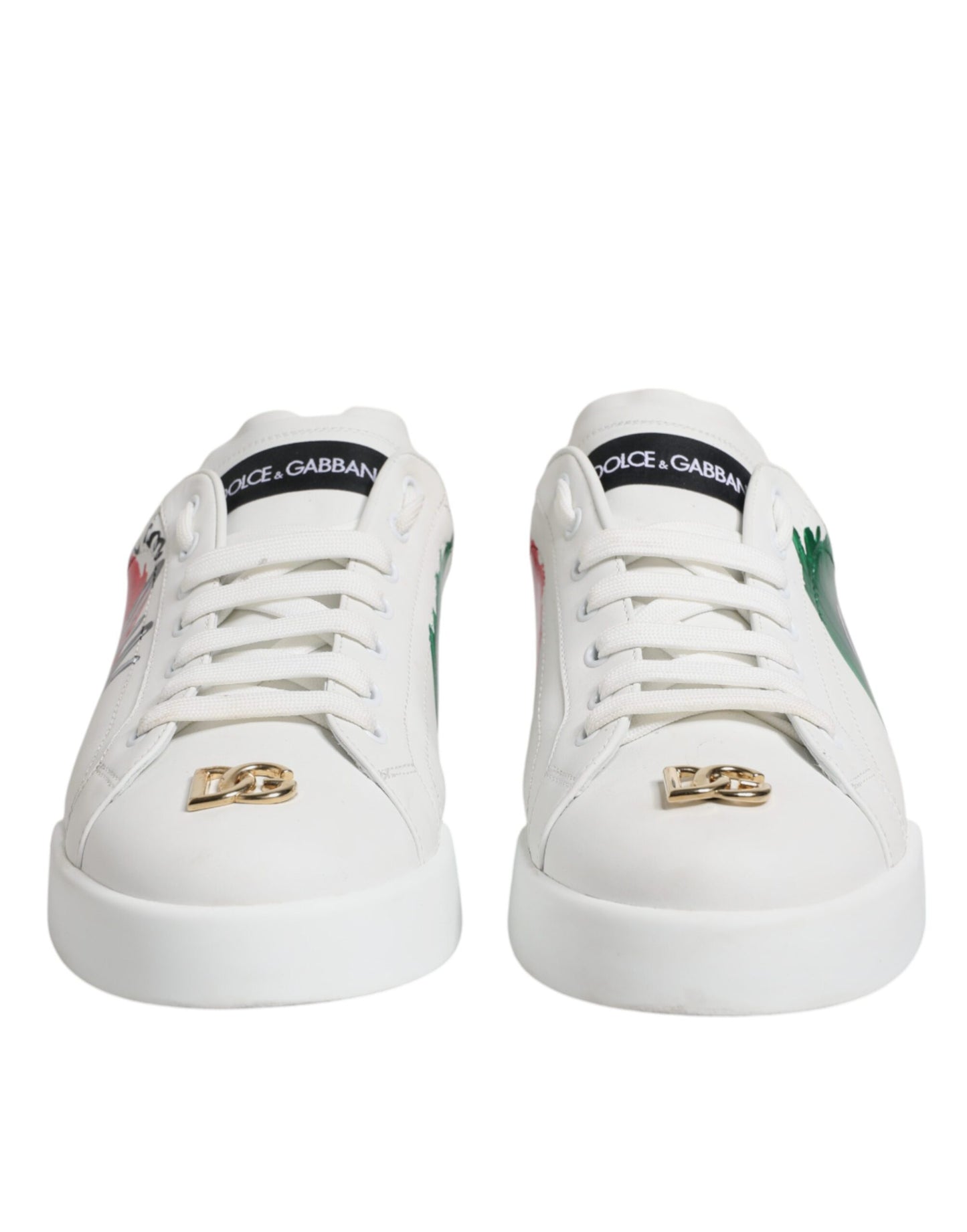 Dolce & Gabbana Weiß Portofino Made In Italy Print Turnschuhe Schuhe
