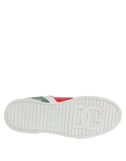 Dolce & Gabbana Weiß Portofino Made In Italy Print Turnschuhe Schuhe