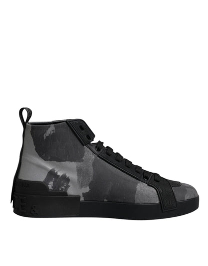 Dolce & Gabbana Multicolor Camouflage High Top Turnschuhe Schuhe