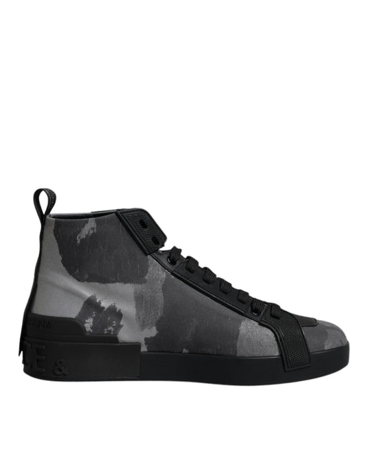 Dolce & Gabbana Multicolor Camouflage High Top Turnschuhe Schuhe
