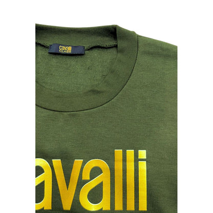 Cavalli Class Grüner Polyester-Hoodie für Männer