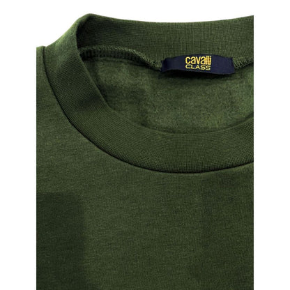 Cavalli Class Grüner Baumwollpullover für Männer