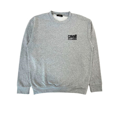 Cavalli Class Grauer Baumwollpullover für Männer