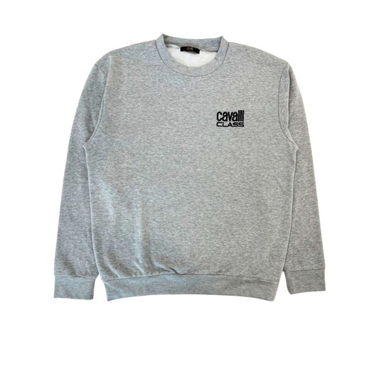 Cavalli Class Grauer Baumwollpullover für Männer