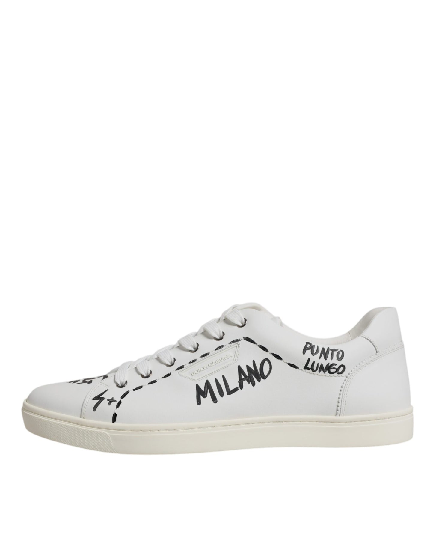 Dolce & Gabbana Weiß Leder Milano Low Top Turnschuhe Schuhe