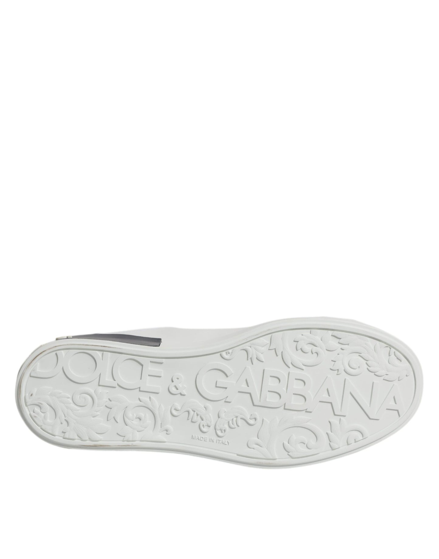 Dolce & Gabbana Weiß Schwarz Leder Portofino Turnschuhe Schuhe