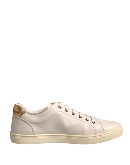 Dolce & Gabbana Weiß Leder Herz verschönert Turnschuhe Schuhe
