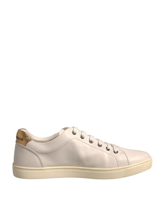 Dolce & Gabbana Weiß Leder Herz verschönert Turnschuhe Schuhe
